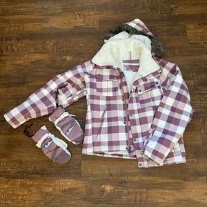 Burton snowboarding jackets and mittens, Medium,